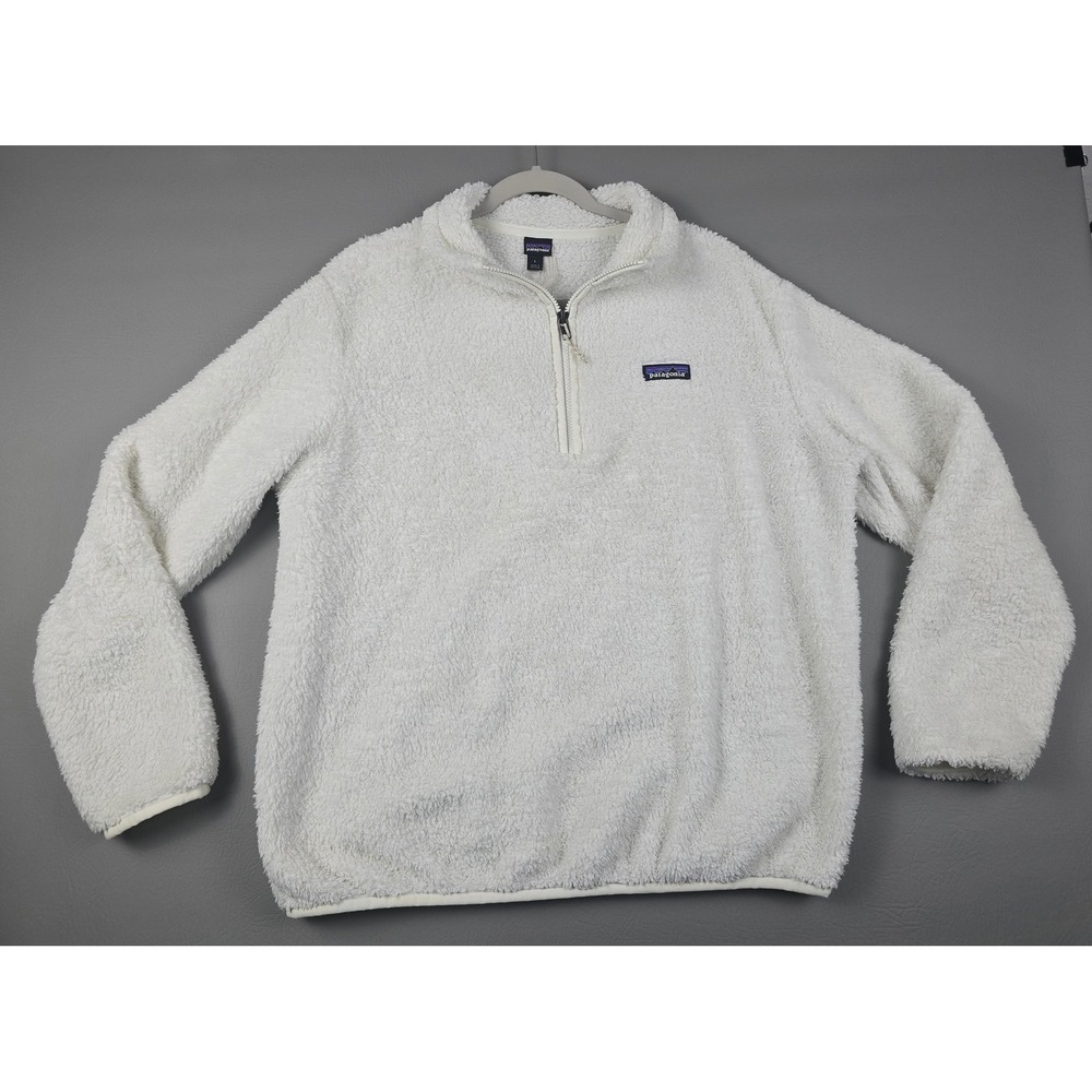 Patagonia Los Gatos Quarter Zip Fleece Pullover Cream White Women Large 25235